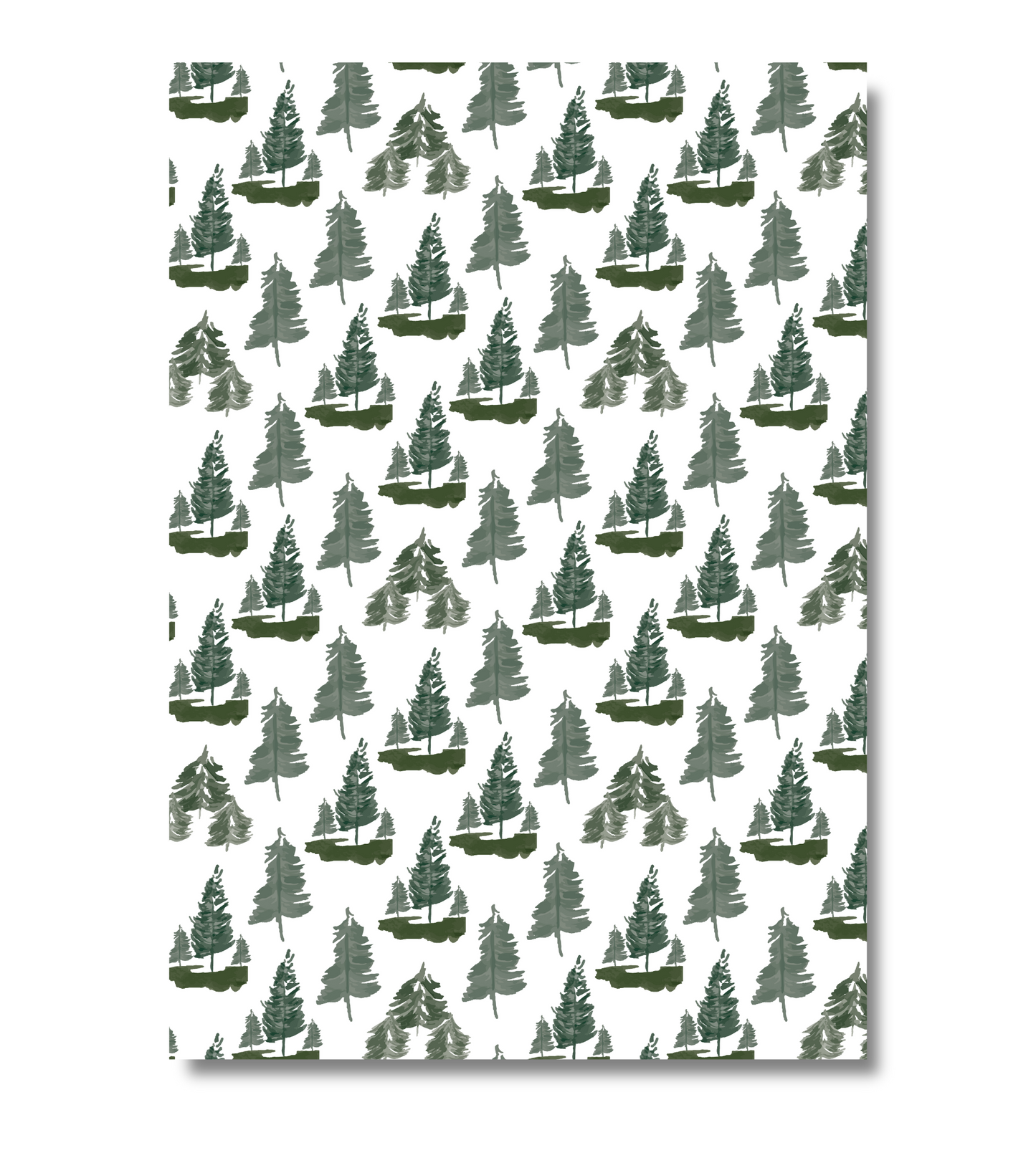 Watercolor Holiday Trees Wrapping Paper - Set of 3