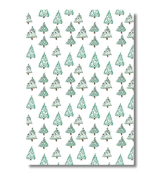 Holiday Watercolor Trees Wrapping Paper - Set of 3