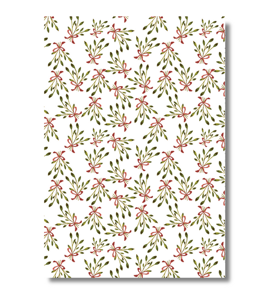 Watercolor Holly Wrapping Paper - Set of 3