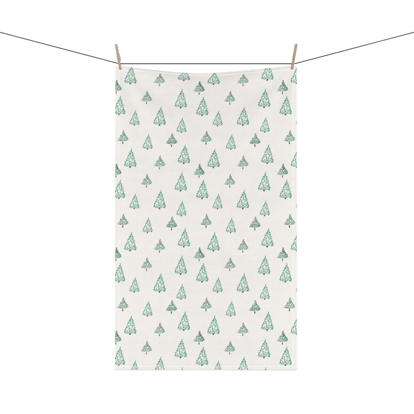 Watercolor Holiday Trees Tea Towel