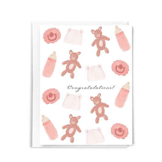 JJ Paperie Co New Baby Card Pink