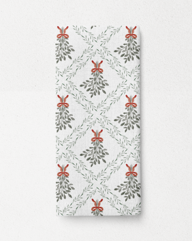 Holiday Mistletoe Napkins - Set of 4