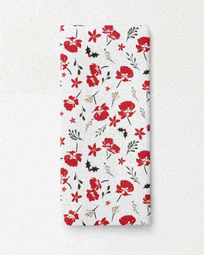 Holiday Floral Napkins - Set of 4